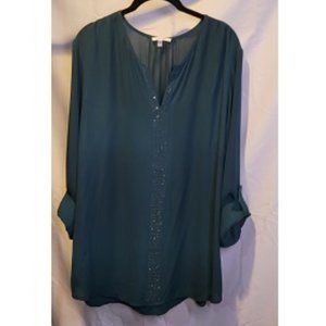 Women's Green Sparkle Blouse